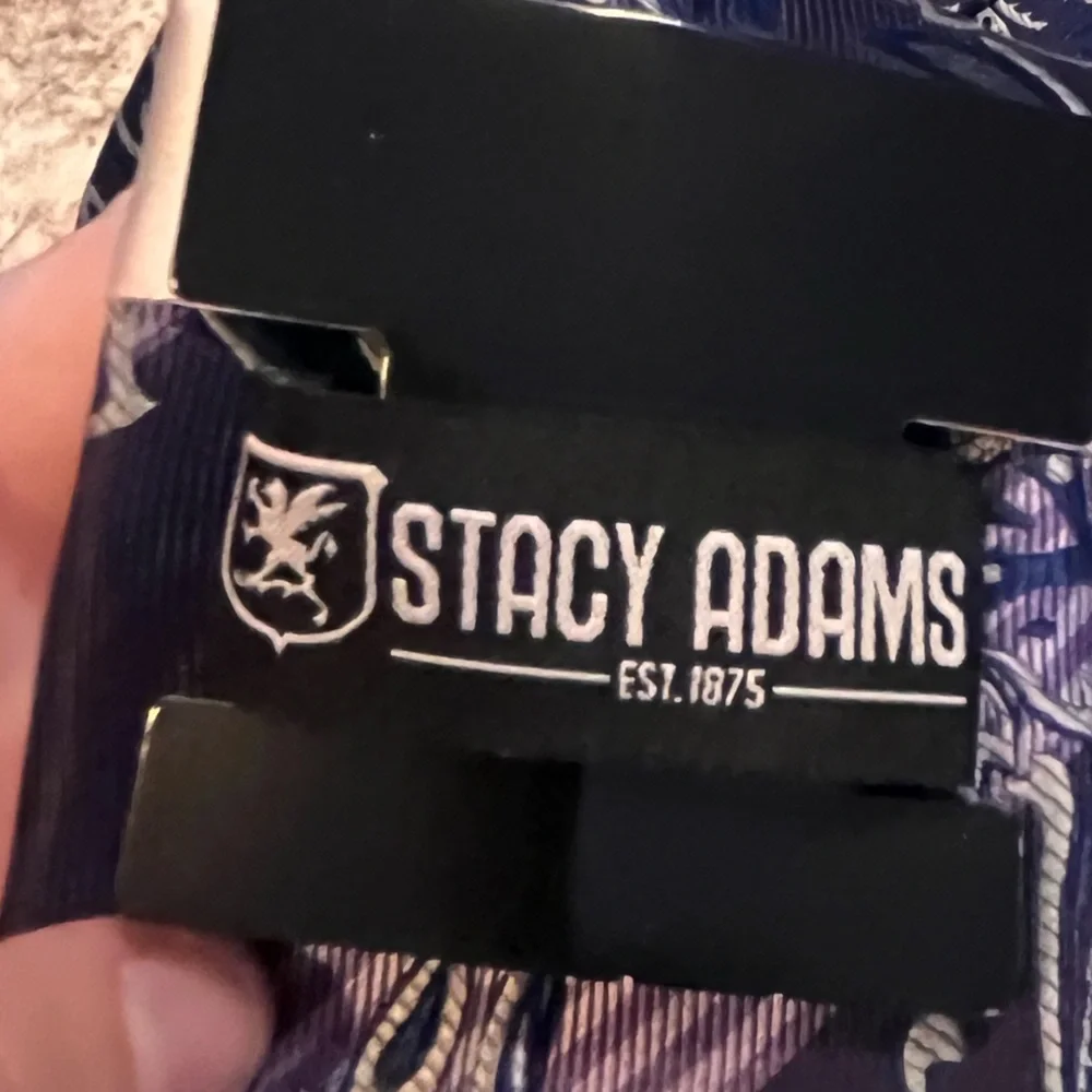 Stacy Adams tie men’s purple Paisley print patterned NWT work office formal